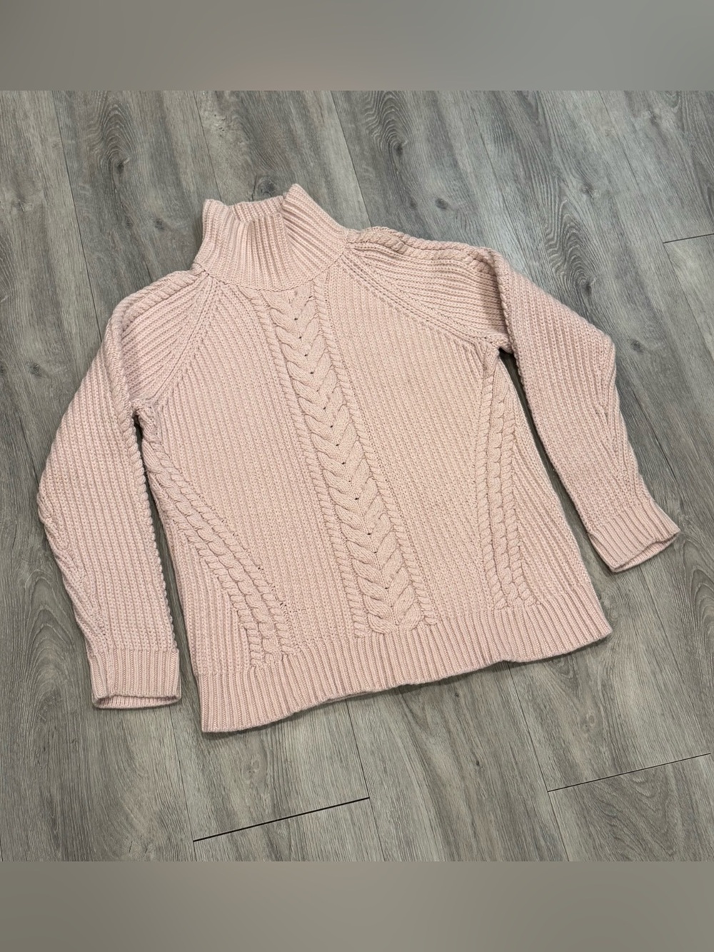 Lululemon Athletica Blush Pink Cozy Cable Knit Winter Turtleneck Sweater Top